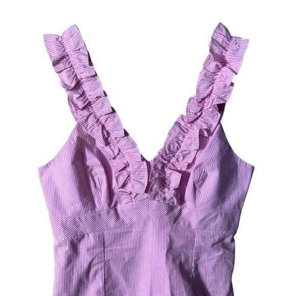 Lilly Pulitzer Phoebe Pink Stripe Ruffle Dress Size 10 REPOSH - Picture 6 of 12